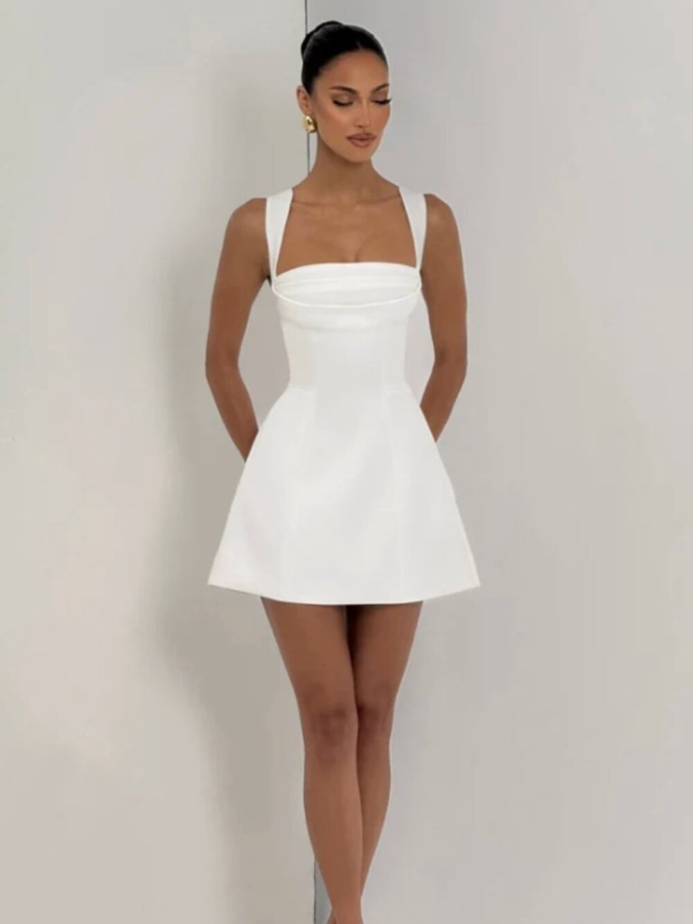 NWT Babyboo Iona Ivory Bridal Mini Dress Lace Up Corset | Retail $167